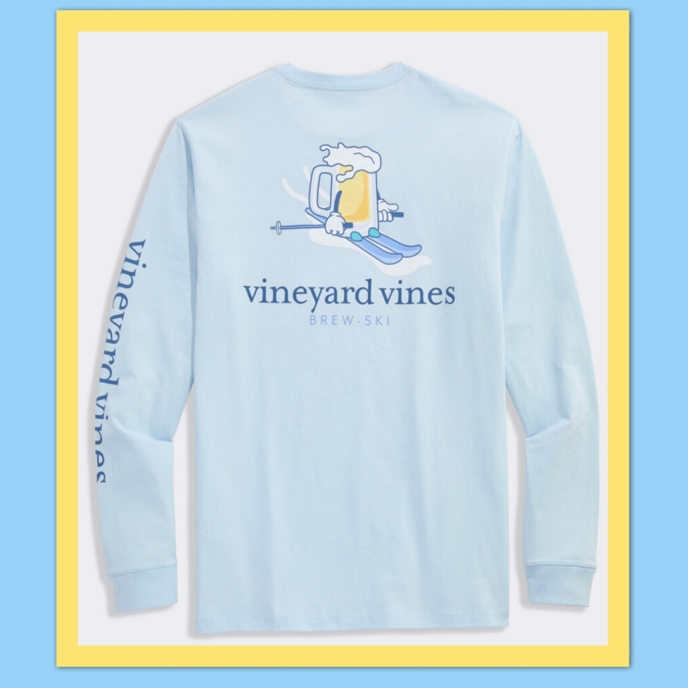 VINEYARD VINES BREW SKI TIME. LS POCKET TEE